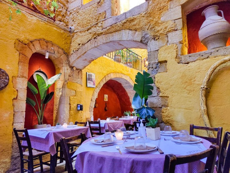 Greek restaurant on the Island of Crete, famous for its excellent Greece food