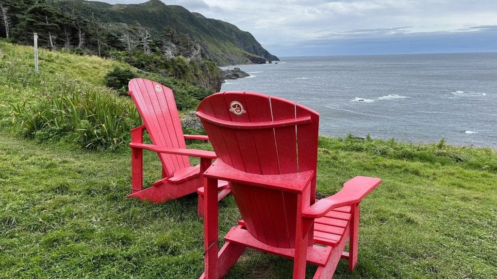 Muskoka chairs at green gardens trail, Gros Morne national park