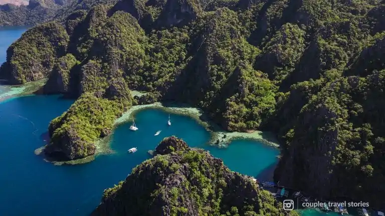 Twin lagoon in Coron, Palawan, Philippines, booked through travel hacking.
