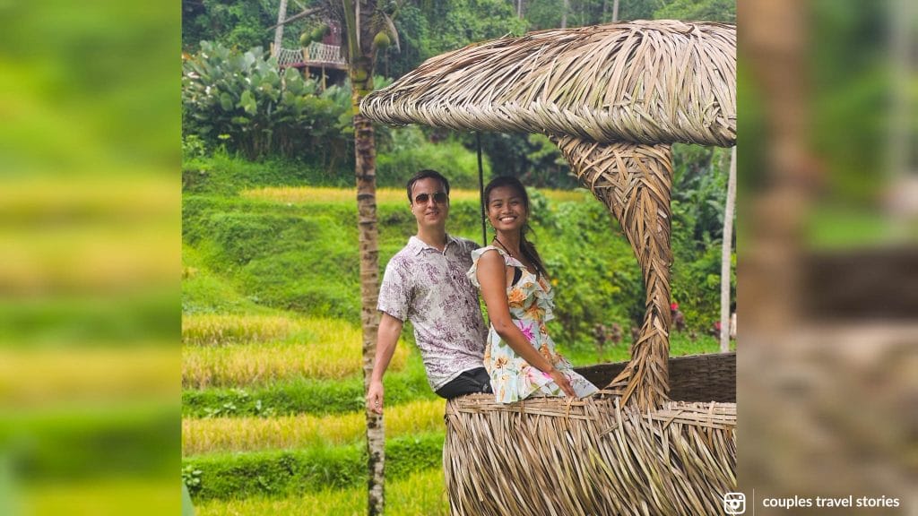 Couples visiting a rice terraces in Bali, Indonesia