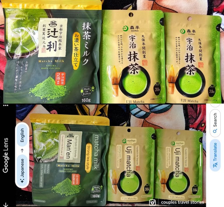 comparison of purchase using Google Lens to translate foreign language.