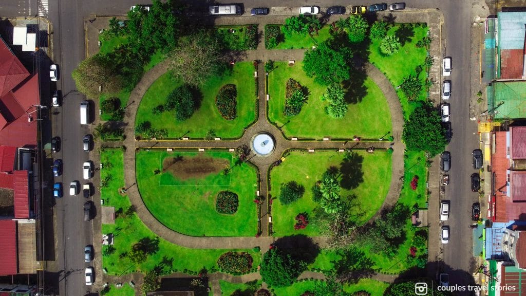 top down view of Parque de La Fortuna or La Fortuna park