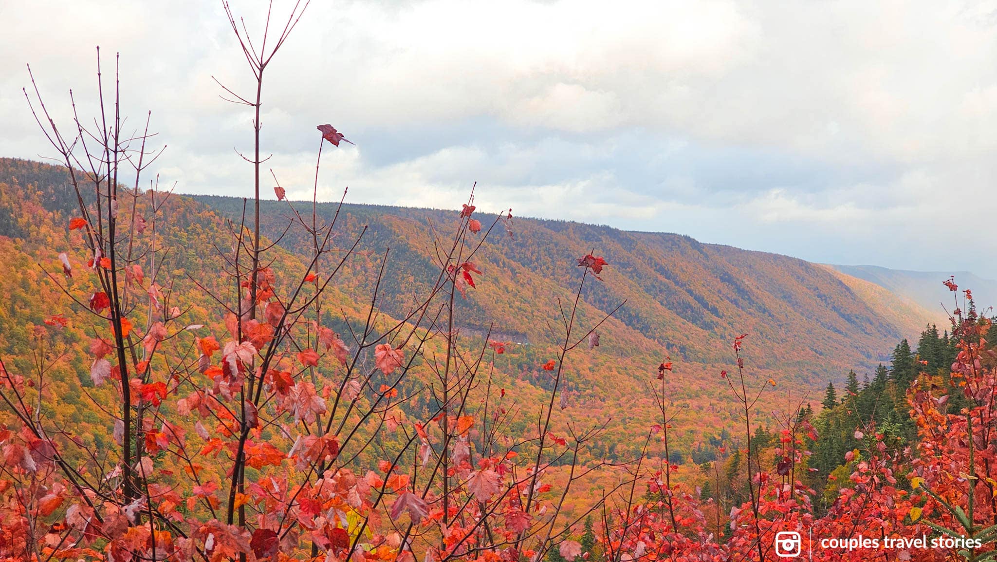 Aspy Trail in Highlands National Park in Cape Breton Island in the fall