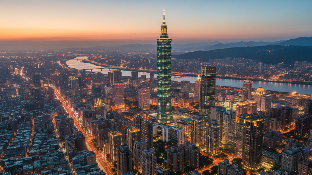 Aerial photo of Taipei Taiwan, one of the best destinations for digital nomads