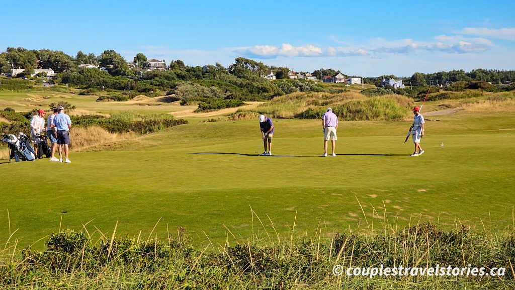Golfers playing golf at Cabot Links, inverness nova scotia