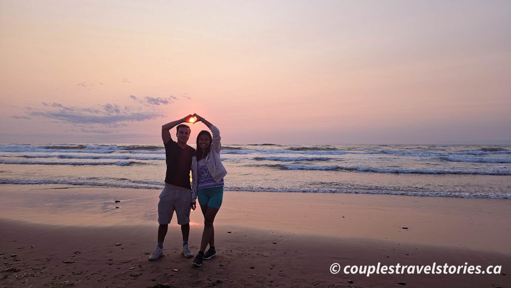 couple enjoying the sunset at inverness beach