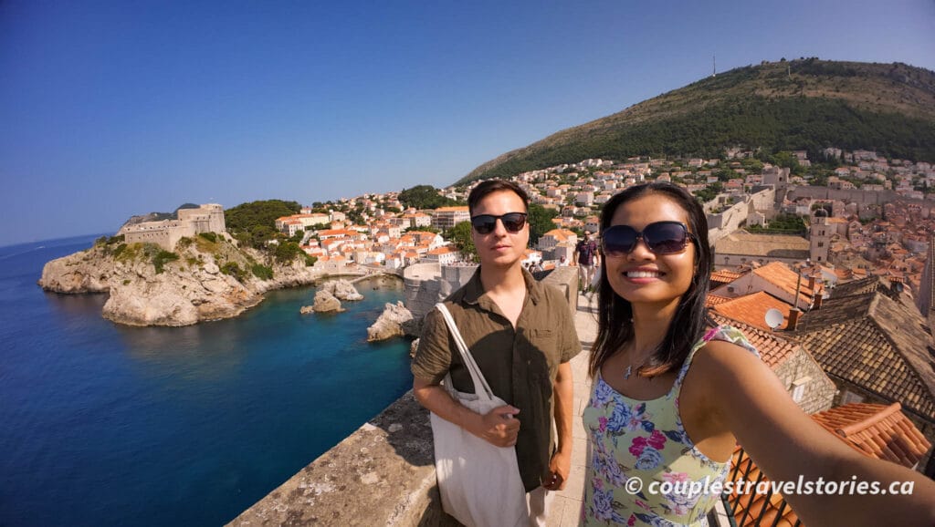 Walking on Dubrovnik City walls in the old town