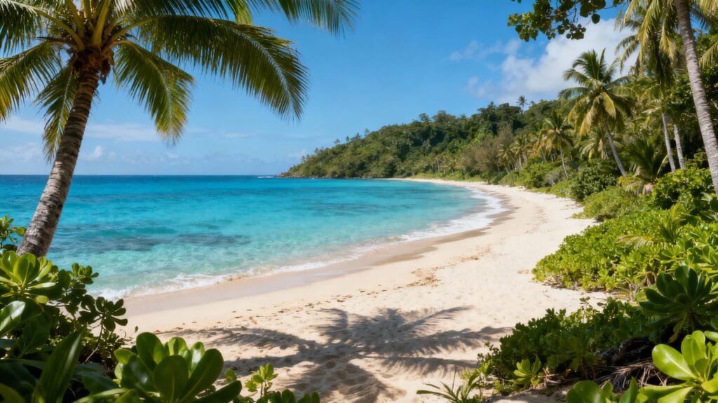 Tropical sandy beach on Phu Quoc Island Vietnam